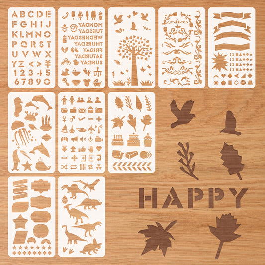 10 Pcs Essential Stencil Set