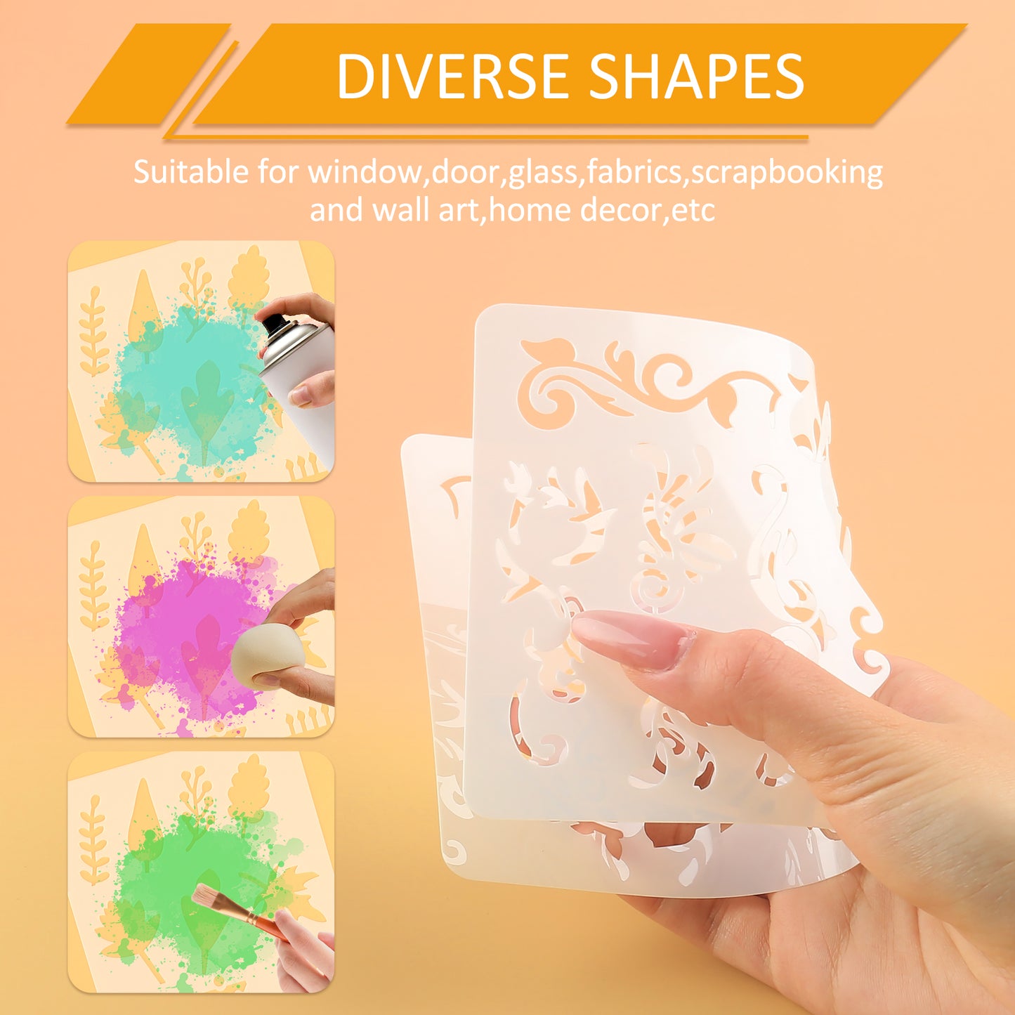 10 Pcs Essential Stencil Set