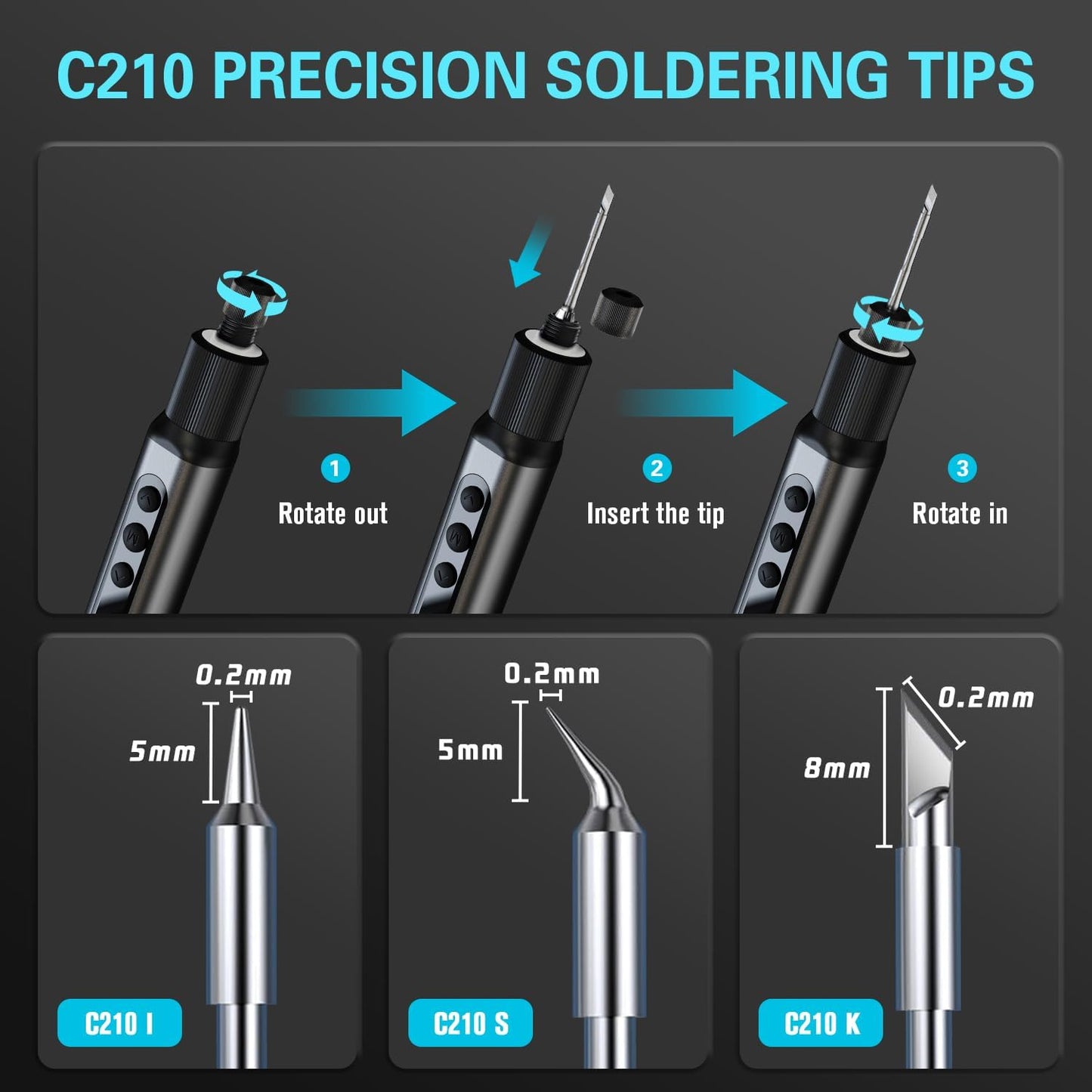 D6-001 Haninula Pro Cordless Soldering Iron Pen Kit