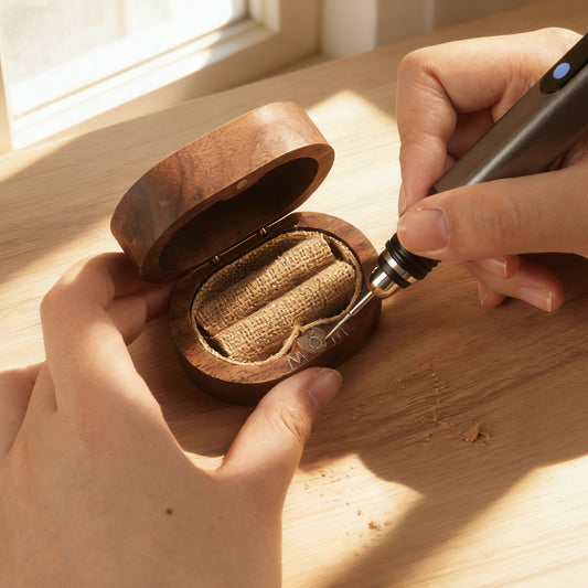 Wood Ring Box + Electric Engraving Pen Tools